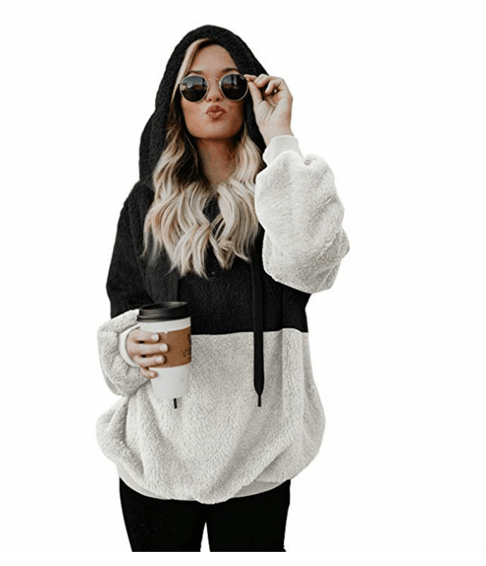 women hooded sweater jacket rope hood detail minimal design fashion