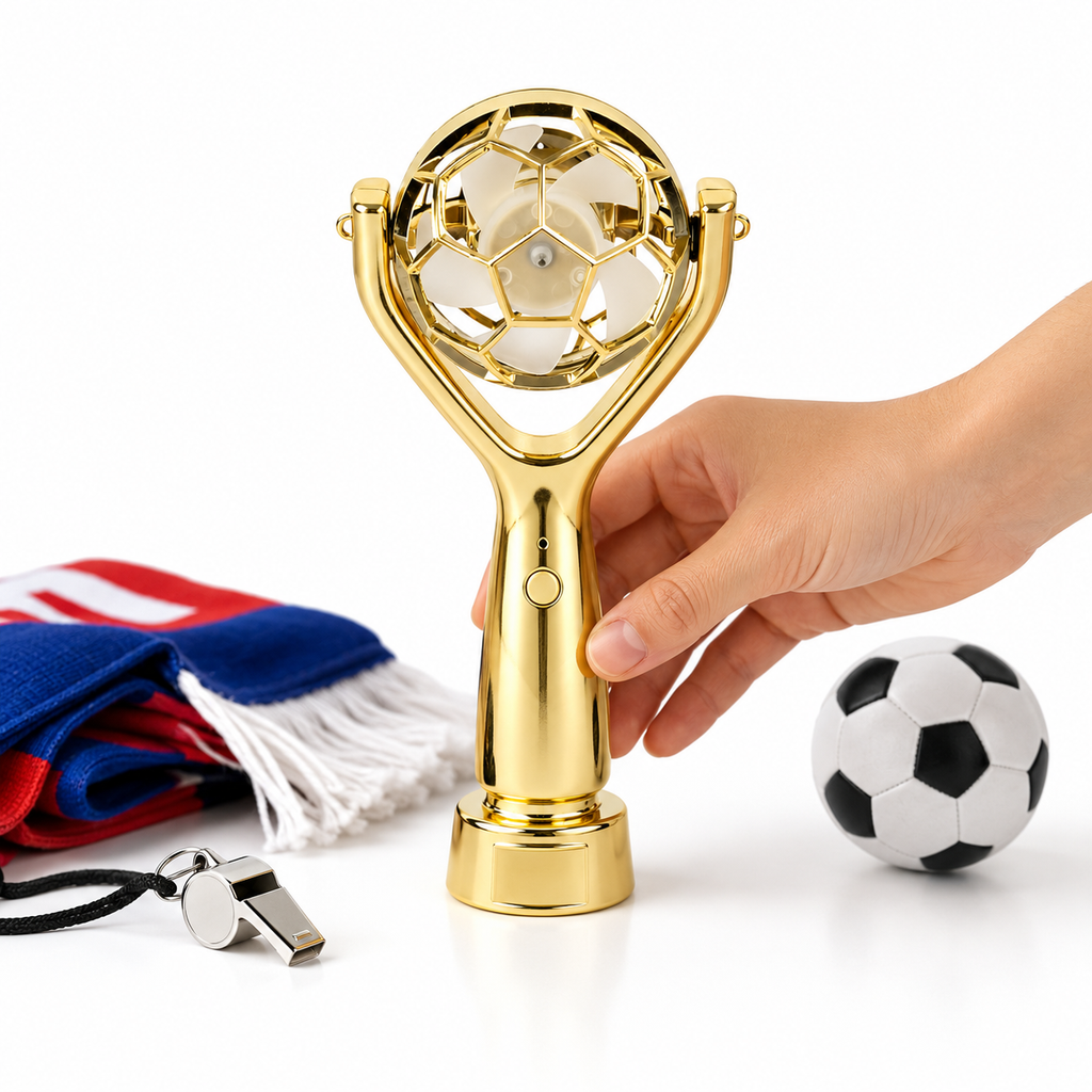 Rechargeable Handheld Fan Gold Cup Football Stadium Fan