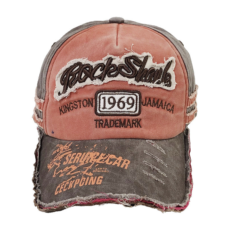 outdoor casual cap gray front crown stitching visible