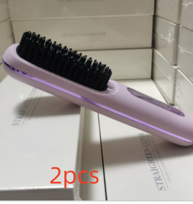 Cordless Hair Straightener Brush Fast Heat Styling Pro