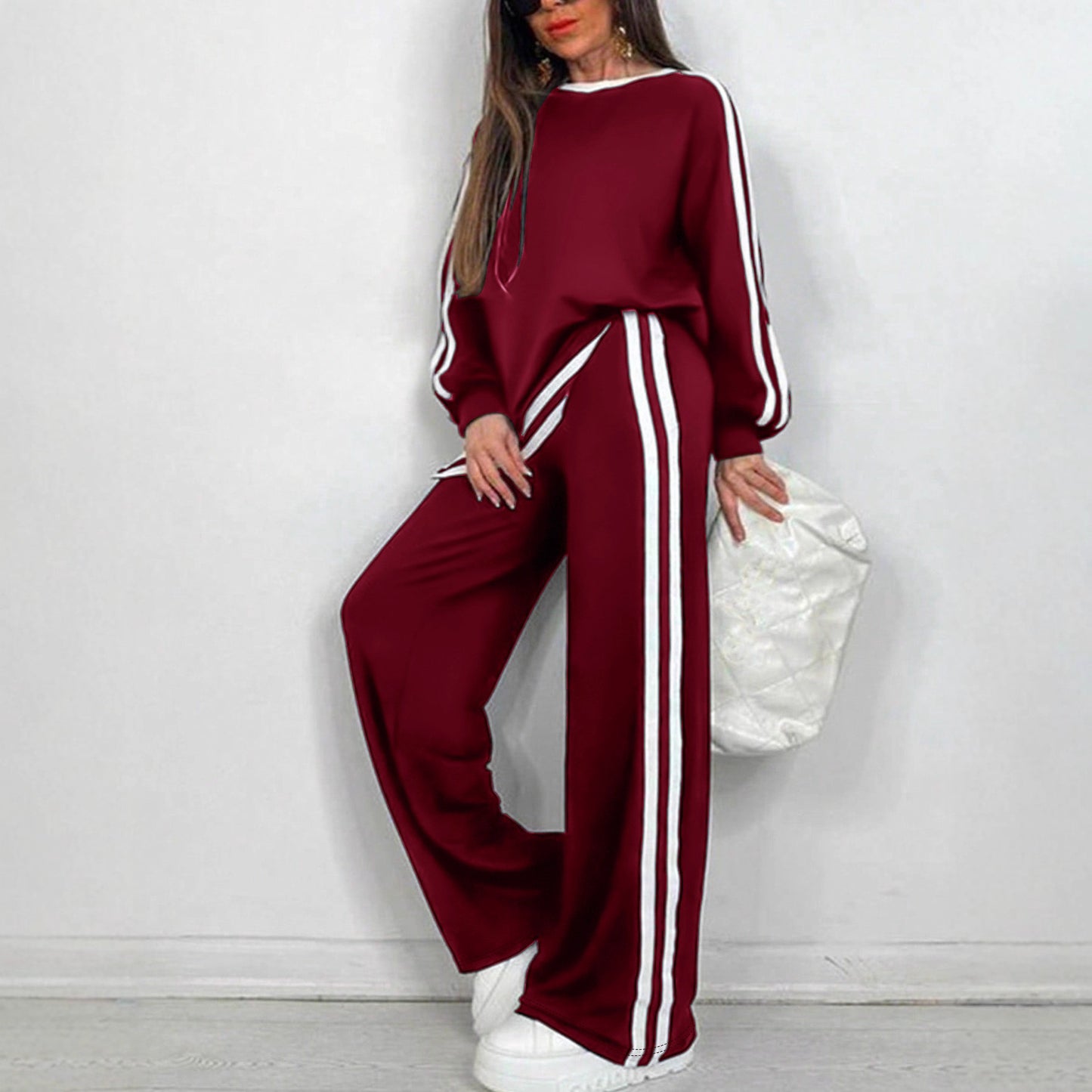 Women's Striped Two-Piece Loungewear Set – Soft & Chic