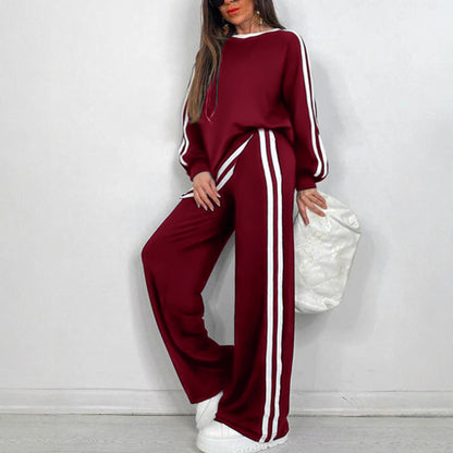 Women's Striped Two-Piece Loungewear Set – Soft & Chic