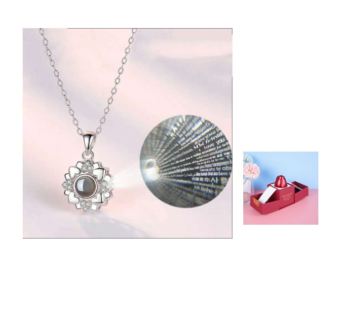 Metal Rose Necklace Gift Box for Valentine Jewelry Love