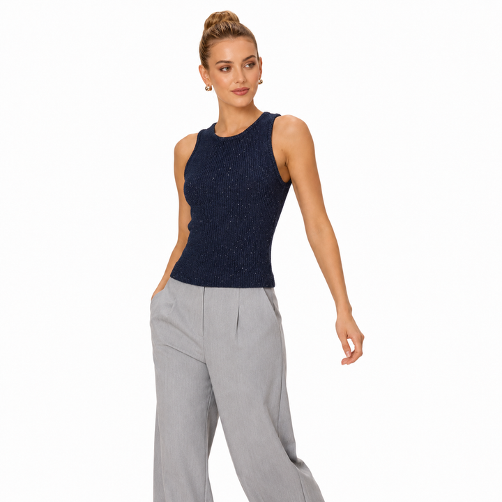 Solid color tank top for women in pink polyester, sleeveless slim fit design for casual layering and warm days wear daily go.