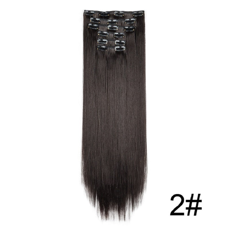 Long Straight Hair Extensions Seamless 60cm Clip In Set