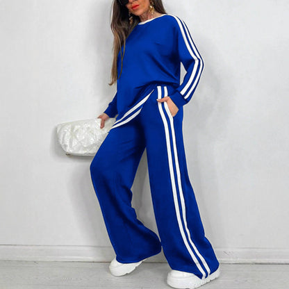 Women's Striped Two-Piece Loungewear Set – Soft & Chic