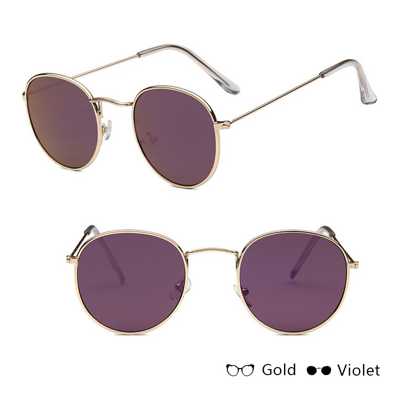 Vintage Round Sunglasses Women Retro Metal Frame Style