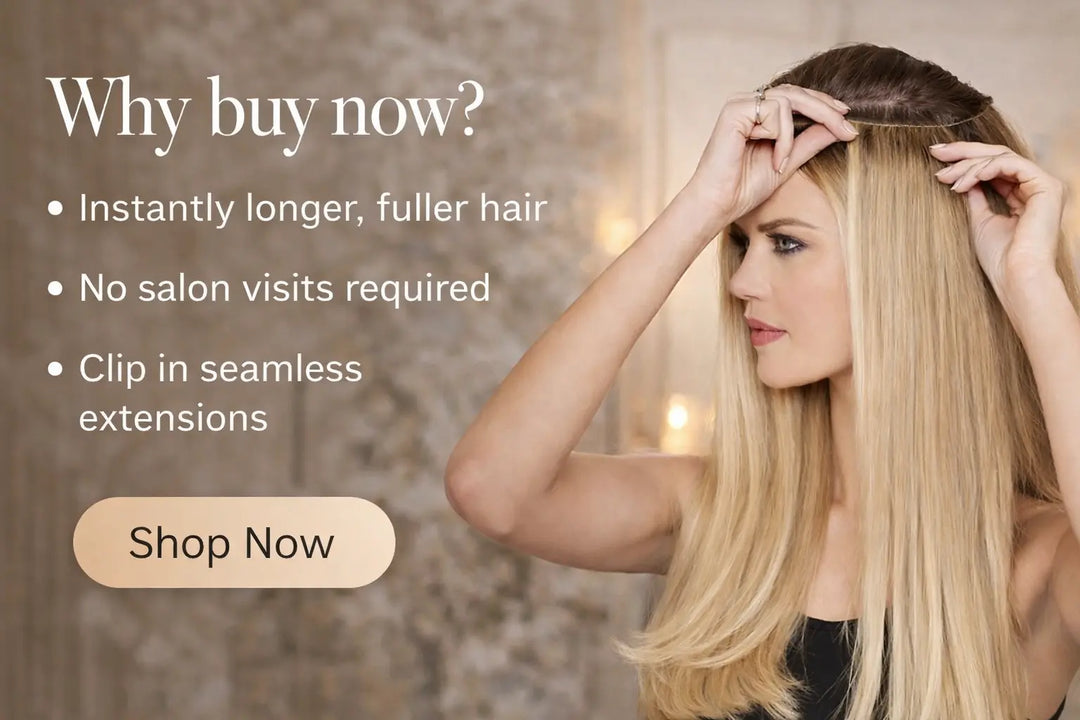 straight clip in extensions layered blonde tones natural blend