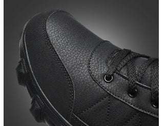 waterproof snow boots for men plus size fit with faux-fur trim and supportive lacing for daily winter errands
