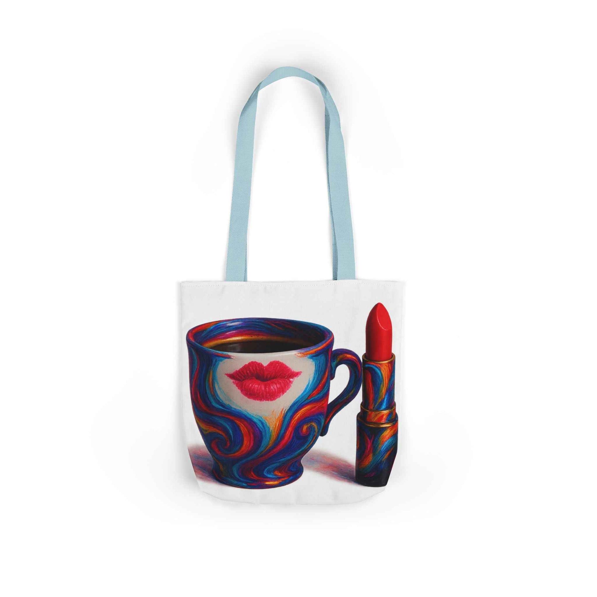 Canvas Tote Bag with 5-Color Straps & Sleek Black Lining