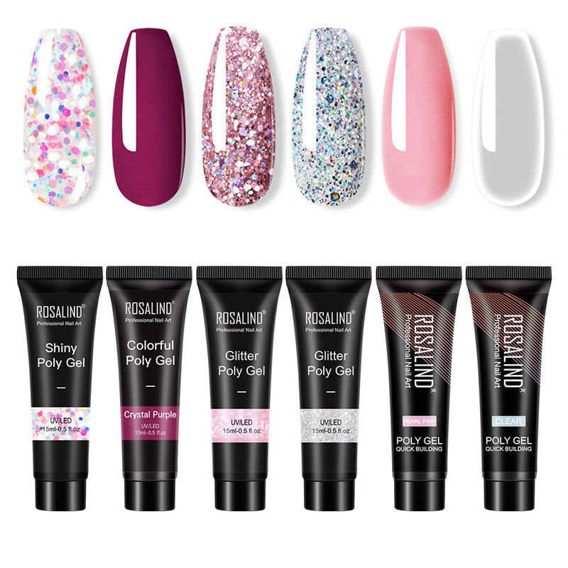 Salon flat lay with UV-ready nail gel, nail tips and precision brush
