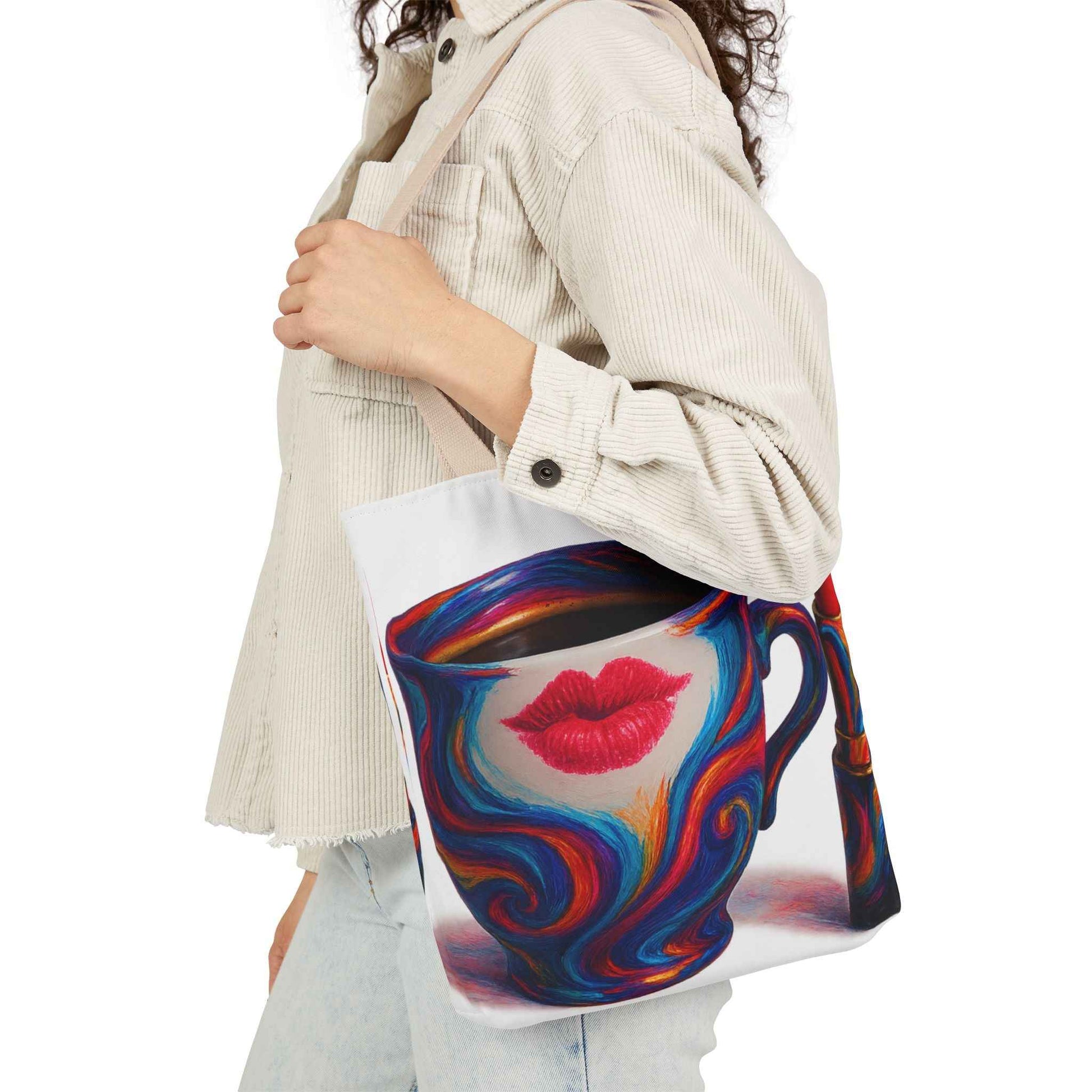 Canvas Tote Bag with 5-Color Straps & Sleek Black Lining