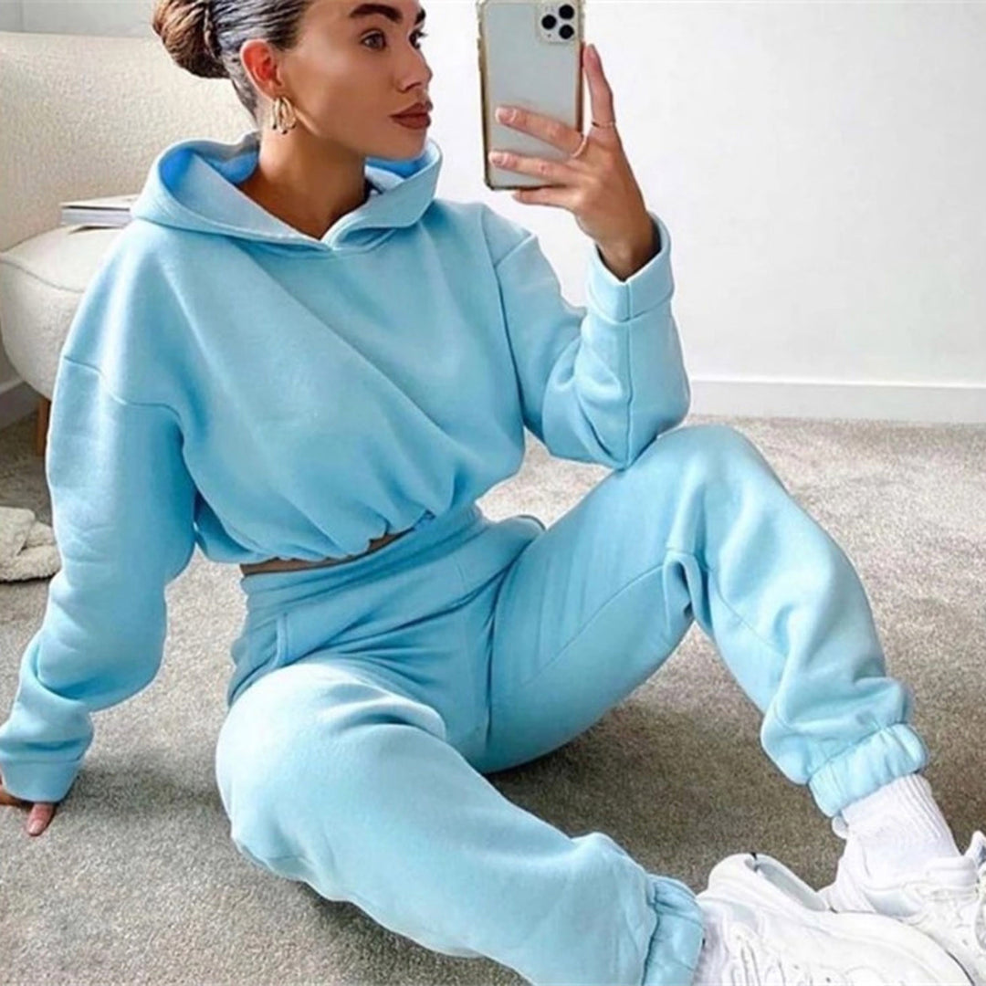 Women Printed Jogging Suit 2 Piece Hoodie Tracksuit Set