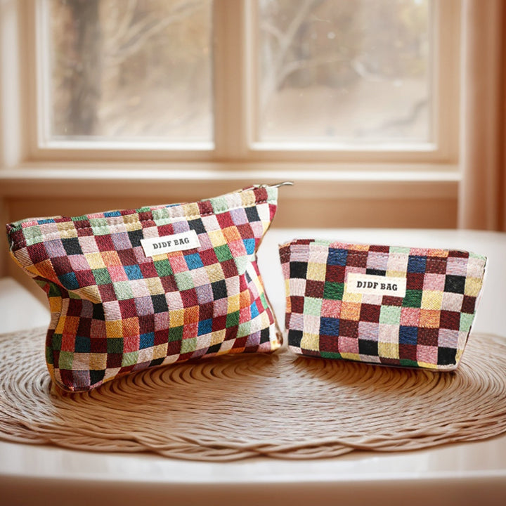 Plaid Travel Cosmetic Bag – Chic Storage On-the-Go
