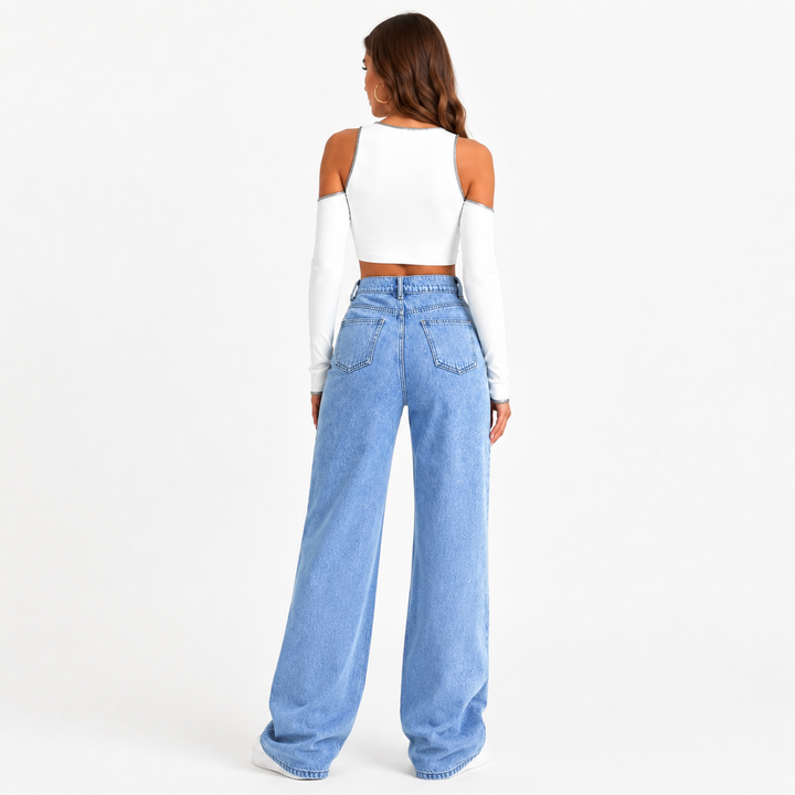 High waist wide leg denim jeans styled for casual outfits, easy layering and confident everyday wardrobe rotation now outfits