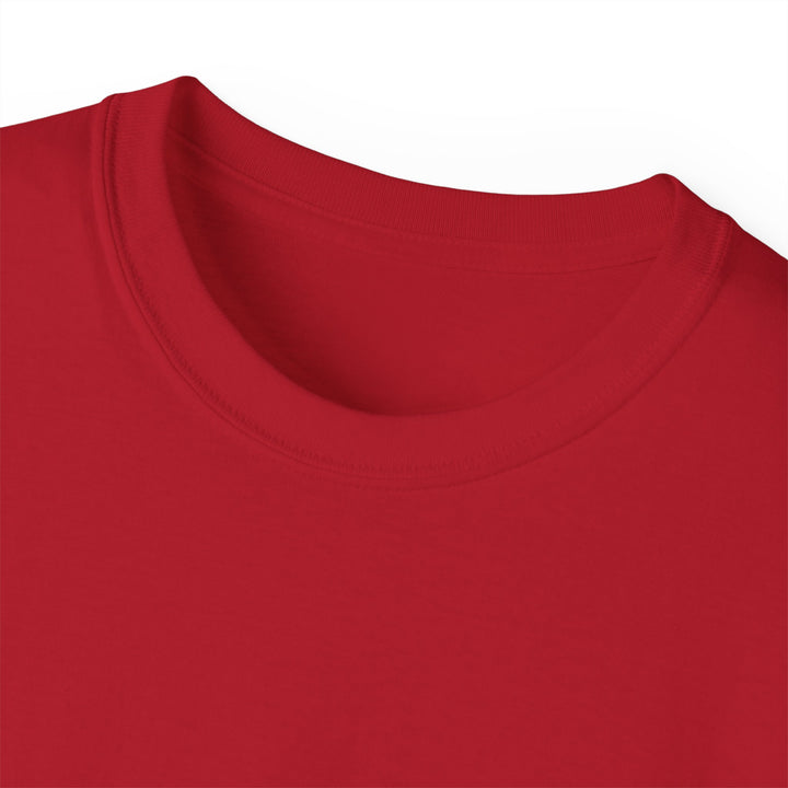 Close-up of a red shirt collar on a white background