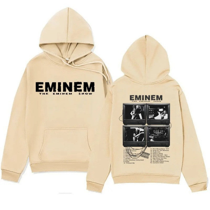 Eminem World Tour Graphic Hoodie with Album Print Style
