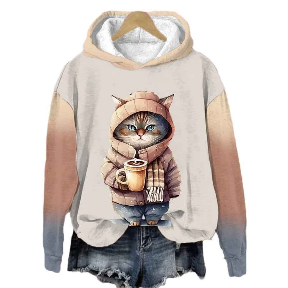 3D Cat Hoodie for Women – Bold Streetwear Pullover