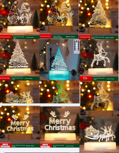 Christmas LED Night Light – 3D Acrylic Holiday Lamp