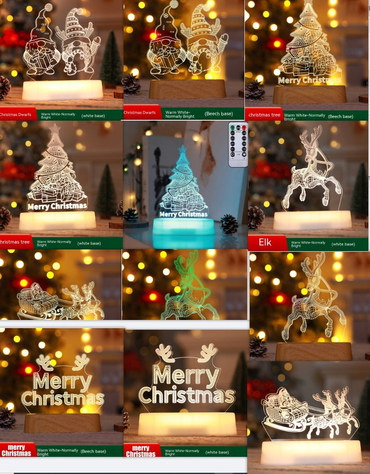 Christmas LED Night Light – 3D Acrylic Holiday Lamp