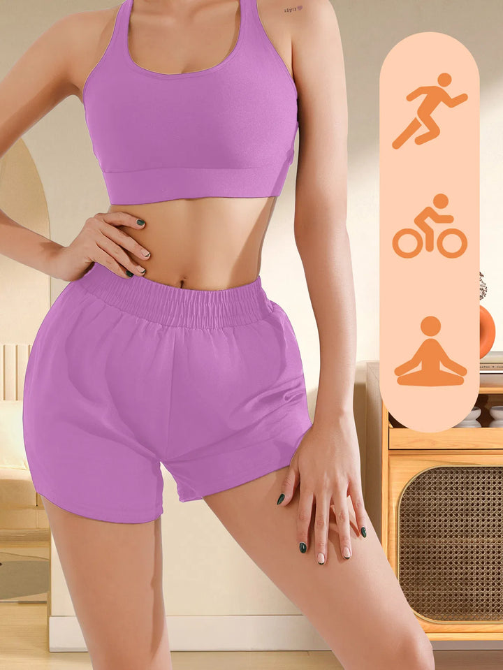 2-in-1 Mesh Workout Shorts Women Breathable Summer Fit