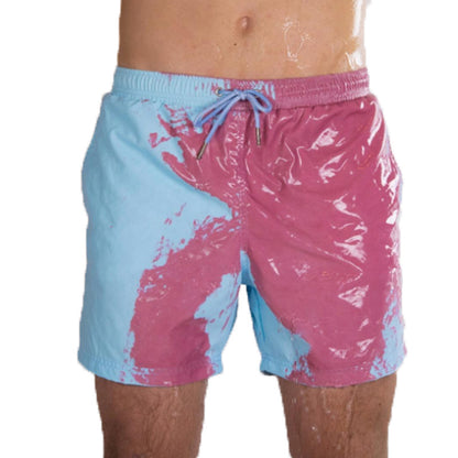 Men’s Color-Changing Beach Shorts – Quick-Dry Swim