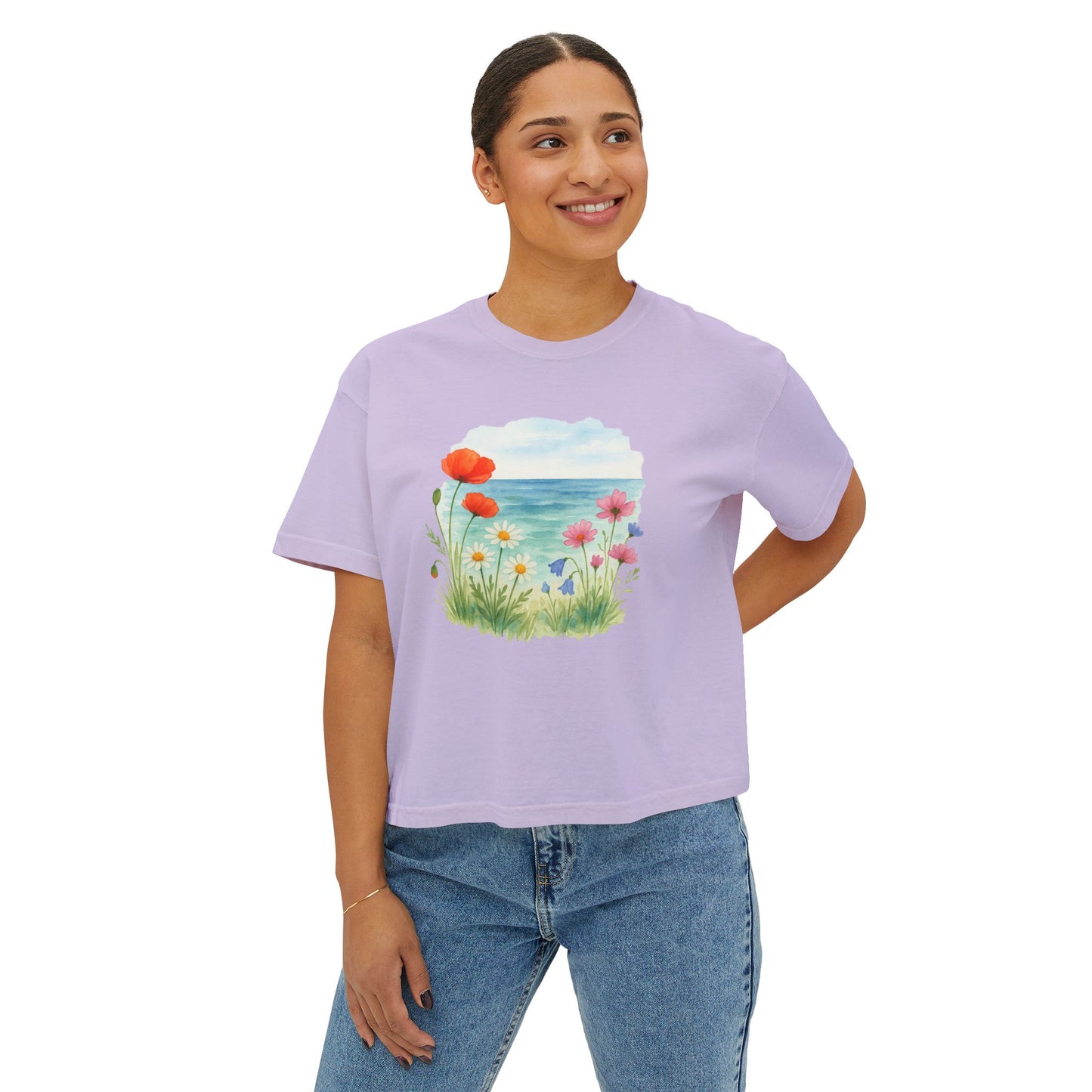 Women's Floral Boxy Tee: Summer Chic Meets Comfort