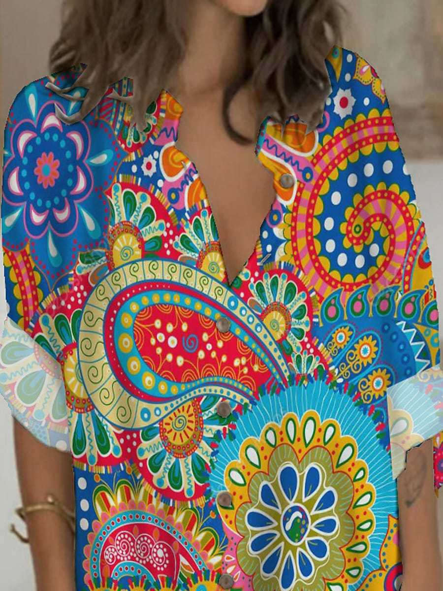 Additional printed shirt dress product image showing the floral midi design, displayed clearly for product comparison online.