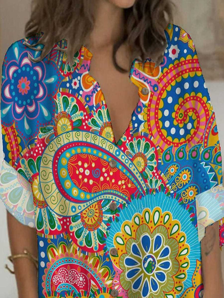 Additional printed shirt dress product image showing the floral midi design, displayed clearly for product comparison online.