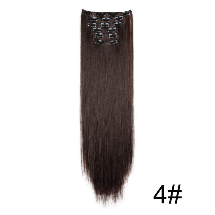Long Straight Hair Extensions Seamless 60cm Clip In Set