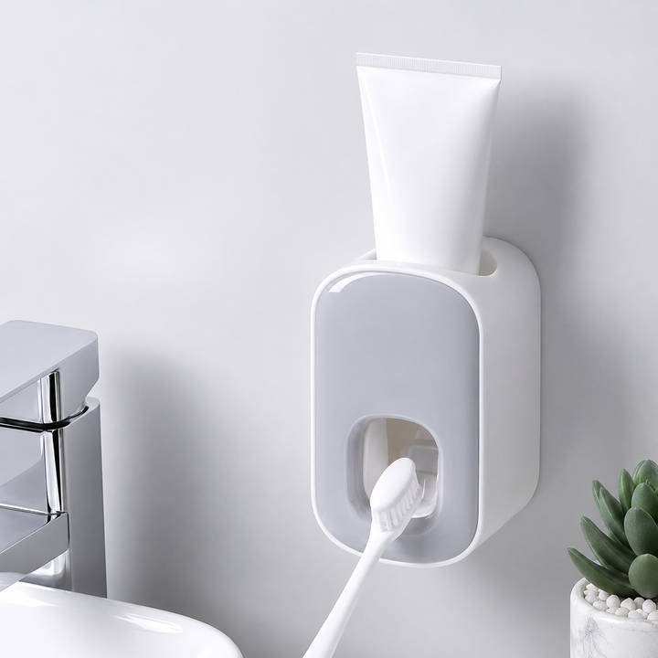 Automatic Toothpaste Dispenser Wall Holder Bathroom Set