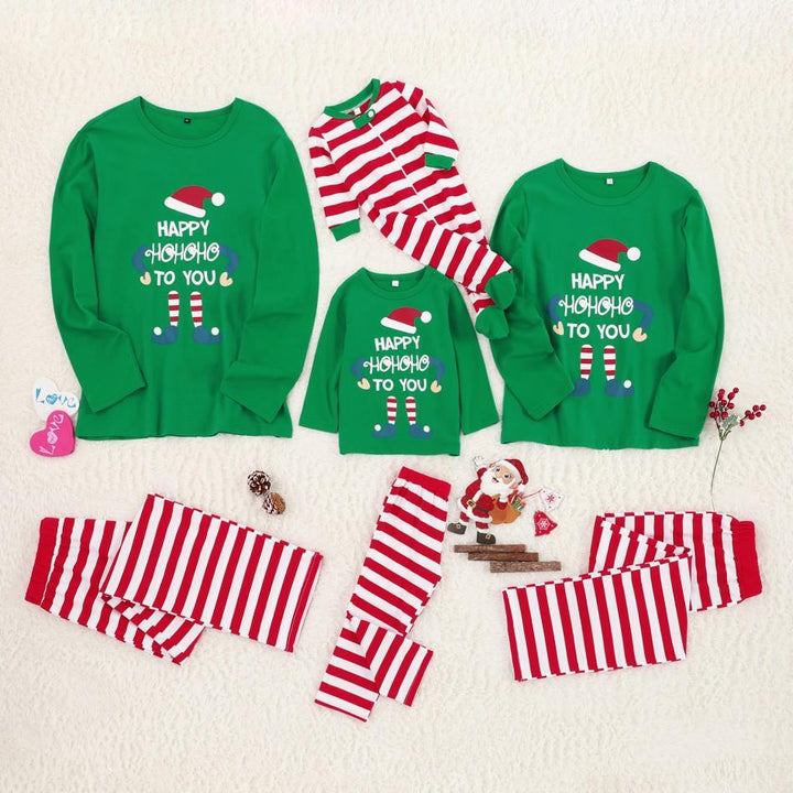 Family Christmas Pajamas – Green Doll Print Family PJs!