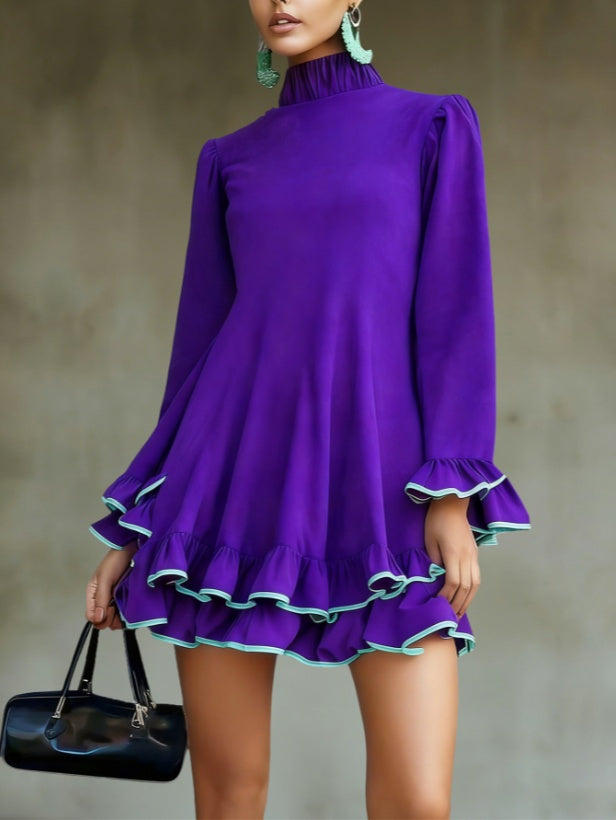 Elegant long sleeve dress puff sleeve volume detail