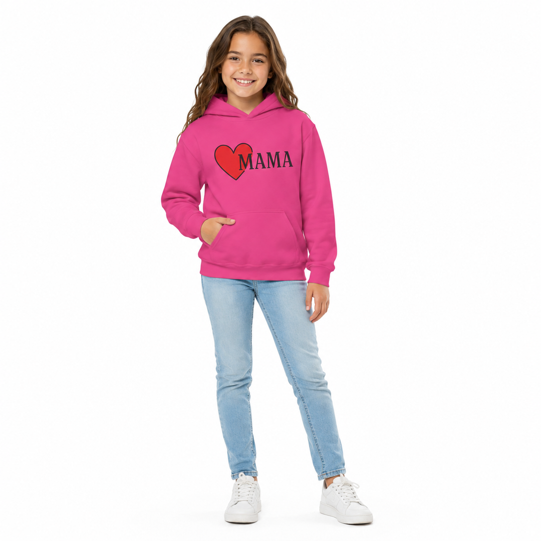 Heartfelt Mama kids hoodie made for cozy layering and meaningful gifting