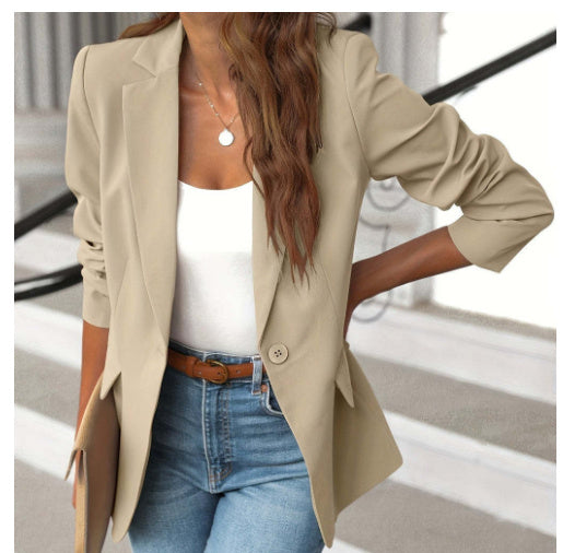 Women’s Commuter Lapel Button Jacket – Sleek Fit