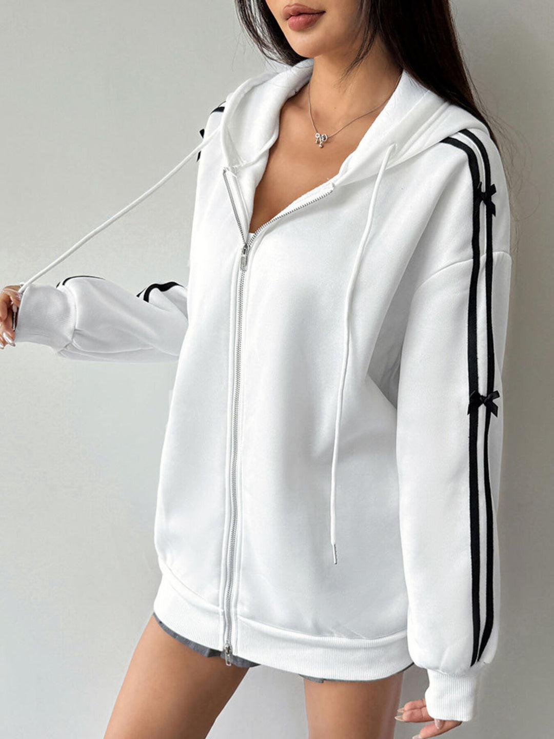 striped sleeve hoodie outfit everyday urban styling context