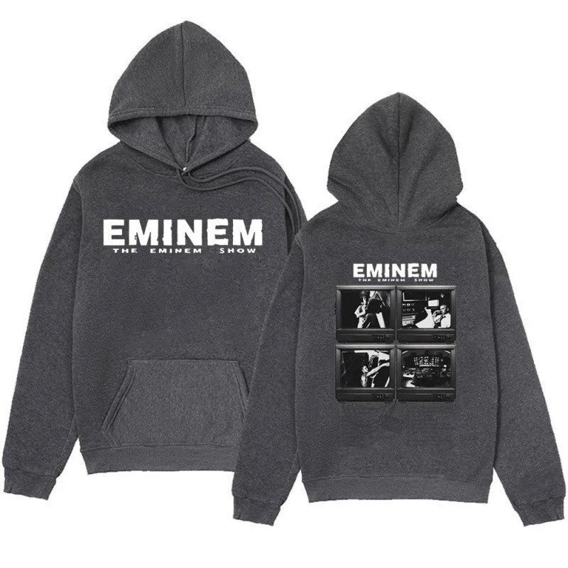 Eminem World Tour Graphic Hoodie with Album Print Style