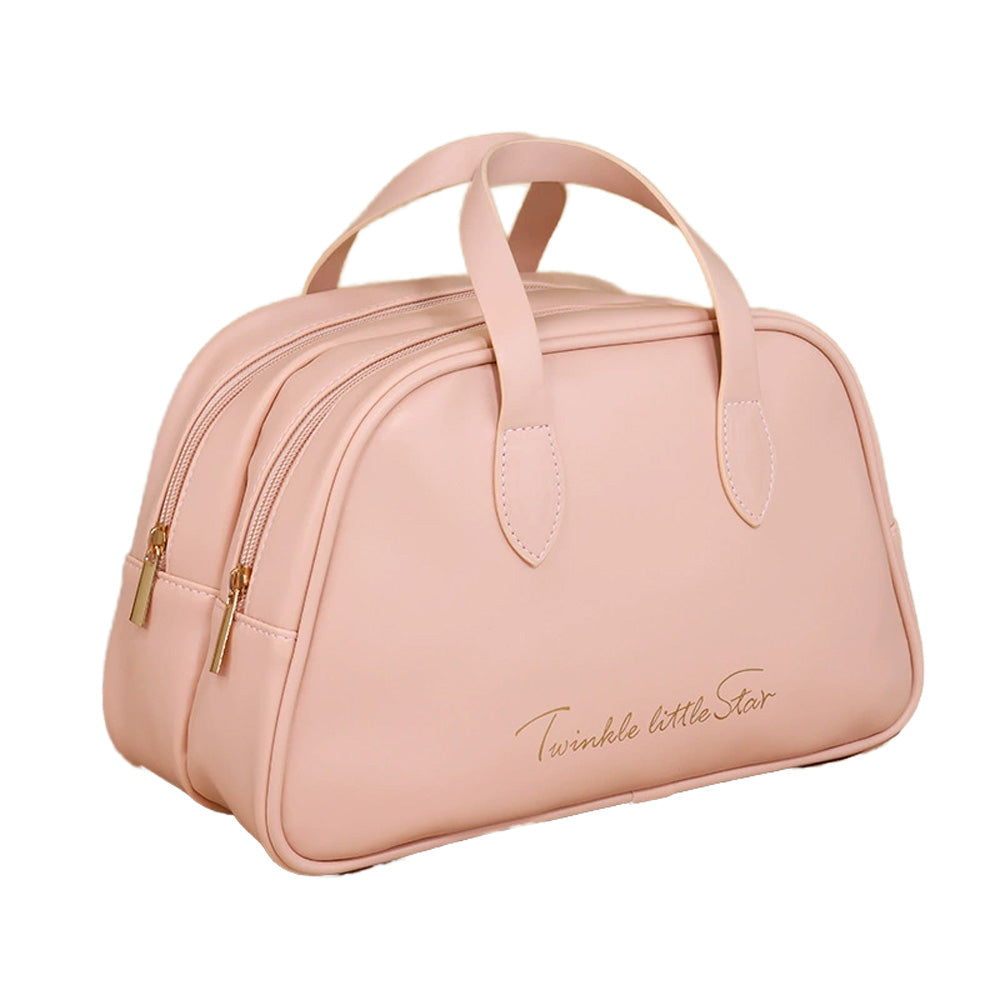 Travel cosmetic organizer shown in a compact product view for daily storage, displayed clearly for product comparison online.