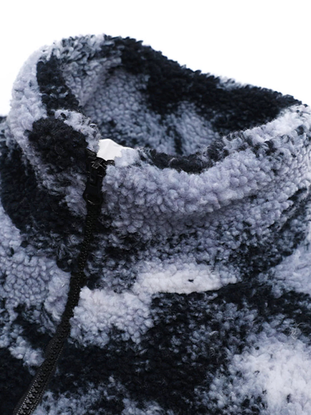 Men's plus size fleece jacket folded showing soft anti-pilling interior fleece texture