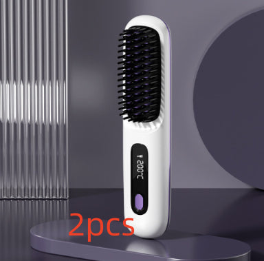 Cordless Hair Straightener Brush Fast Heat Styling Pro
