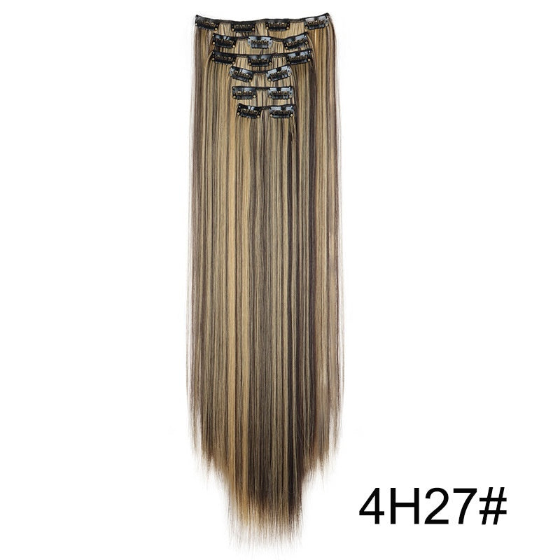 Long Straight Hair Extensions Seamless 60cm Clip In Set