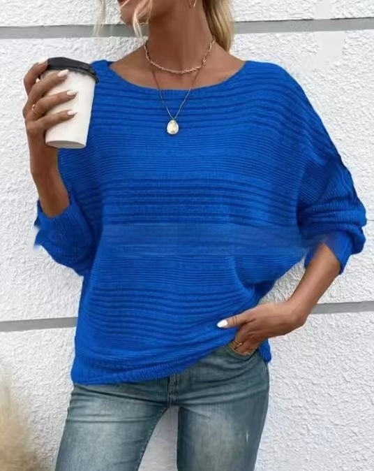 Women's Round Neck Pullover Top - Effortless Comfort