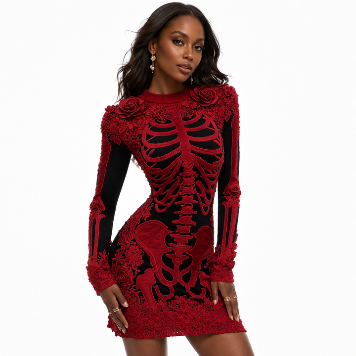 3D Printed Dress Women Digital Polyester Hip Fit Look