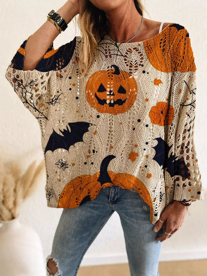 pumpkin sweater khaki front original product photograph