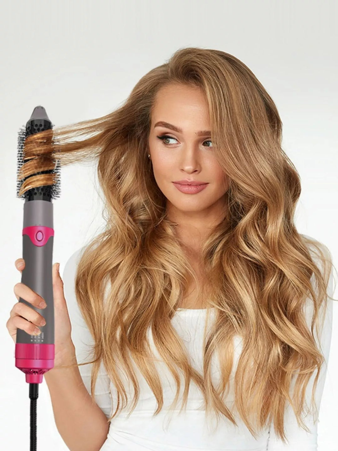 multi-functional hot air brush ergonomic handle with precise controls