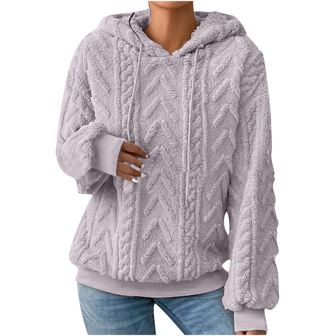 Silver textured hoodie on a model, shown in another pose. The textured fabric is clearly visible across the pictured garment.