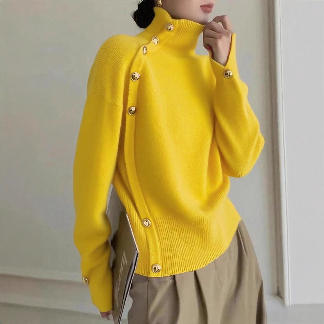 Women’s Turtleneck Sweater Loose Fit Winter Wear Style.