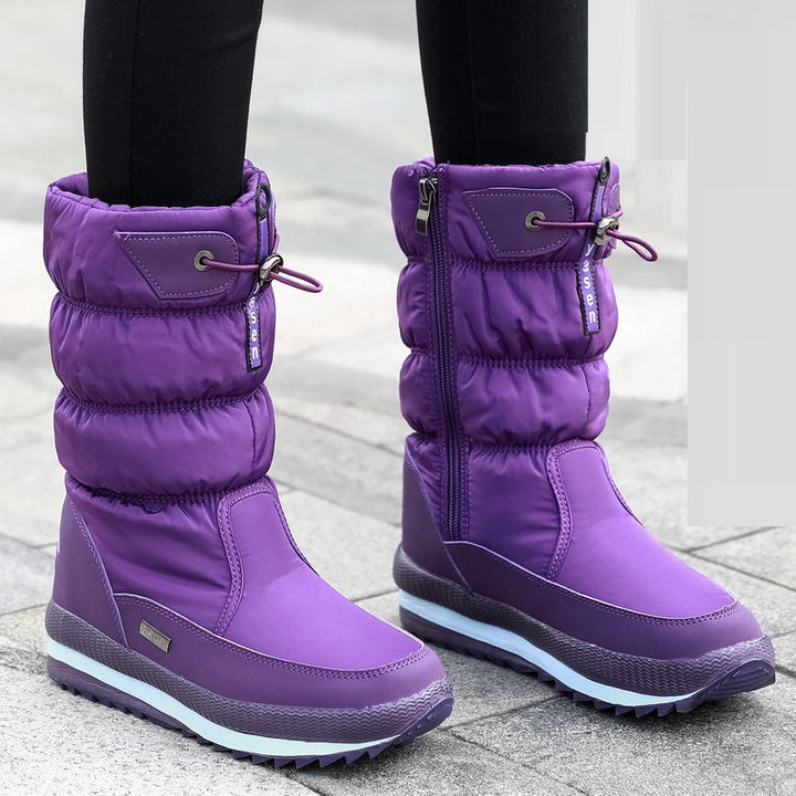 Women's Winter Waterproof Mid Calf Boots Plus Velvet EVA