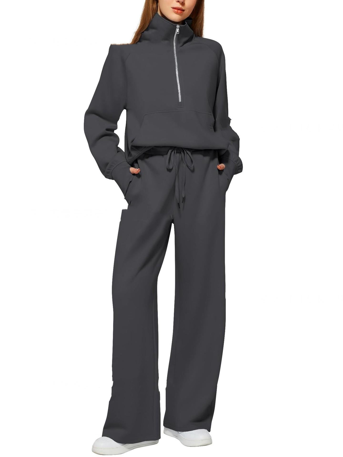 Women’s Half Zip Tracksuit Set for Effortless Comfort