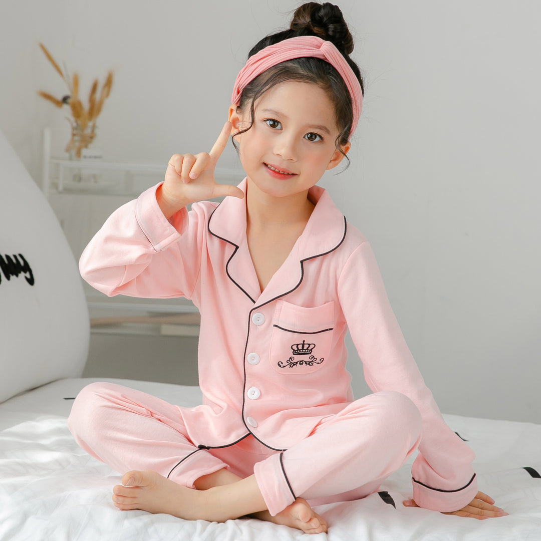 Cotton Pajamas for Children Soft Warm Striped Kids Set